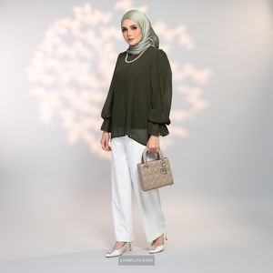 ALAIZA BLOUSE - DARK OLIVE