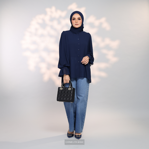 ALAIZA BLOUSE - NAVY BLUE