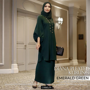 DIANA PLEATED KURUNG Emerald Green